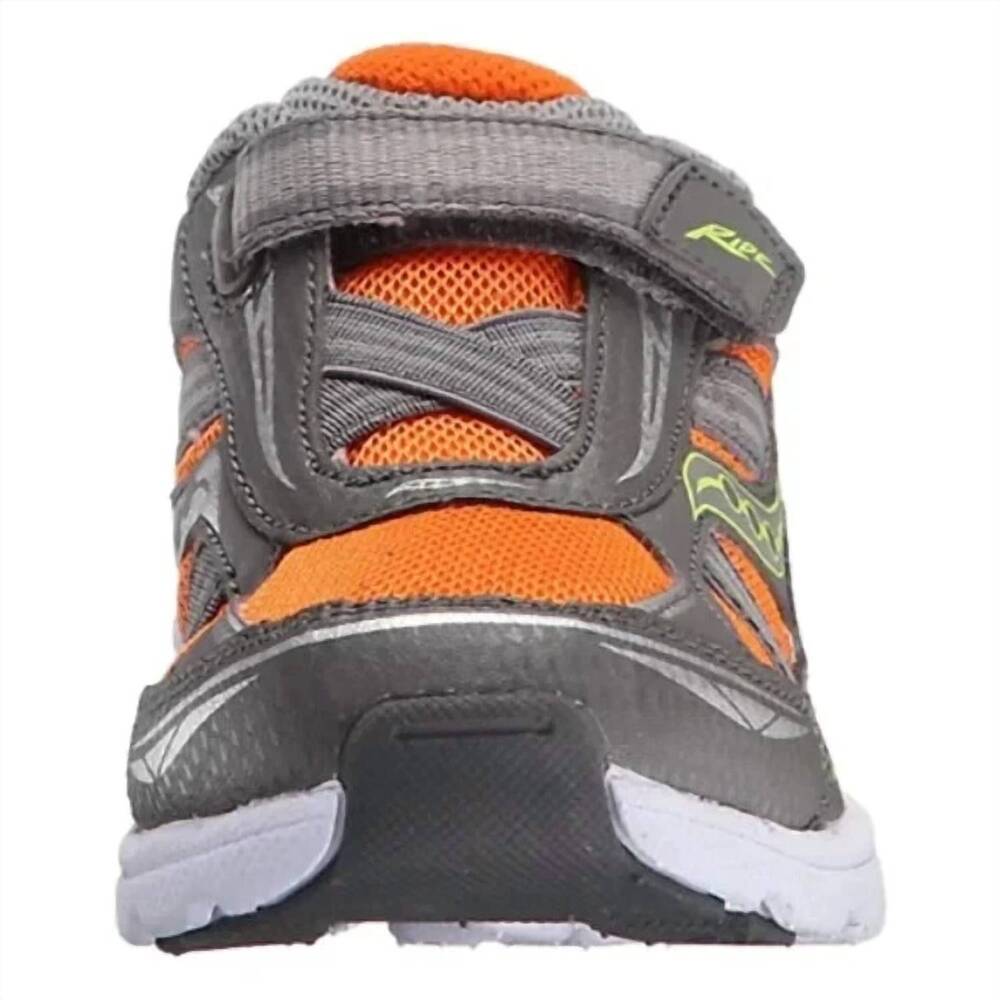 NEW SAUCONY boys' baby ride sneakers in orange/grey - Picture 3 of 6